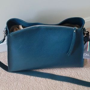 Viola Castellani Genuine Pebbled Leather Satchel